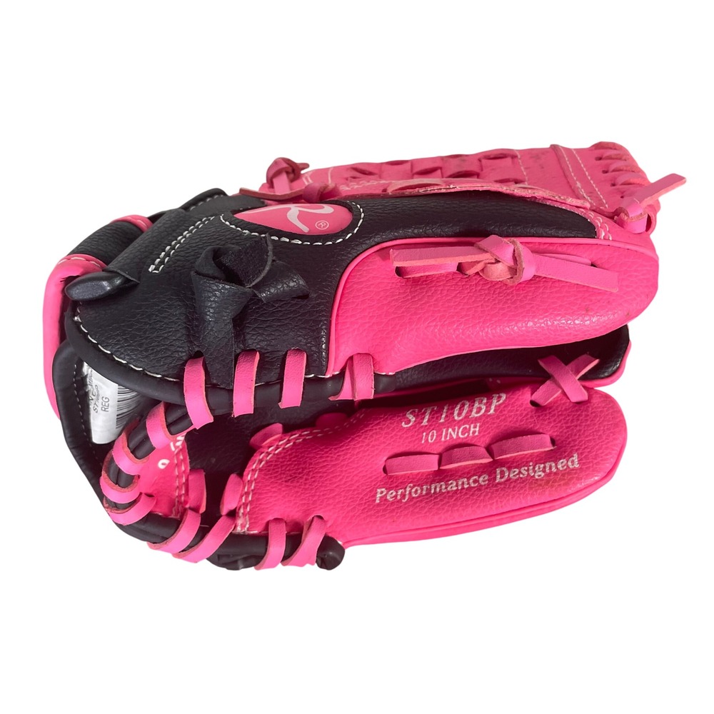 Rawlings Storm ST10BP 10in Youth Softball Glove Pink Black Basket Web RHT